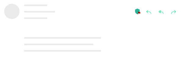 Outlook message reading pane preview with the SoSafe Phishing-Reporting icon now visible in the action row alongside the Reply, Reply all, and Forward icons, confirming the Phishing Report Button is enabled.